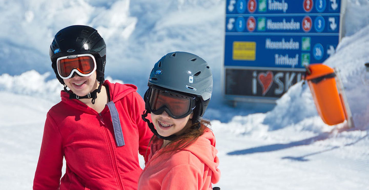 Two sisters skiing in Austria