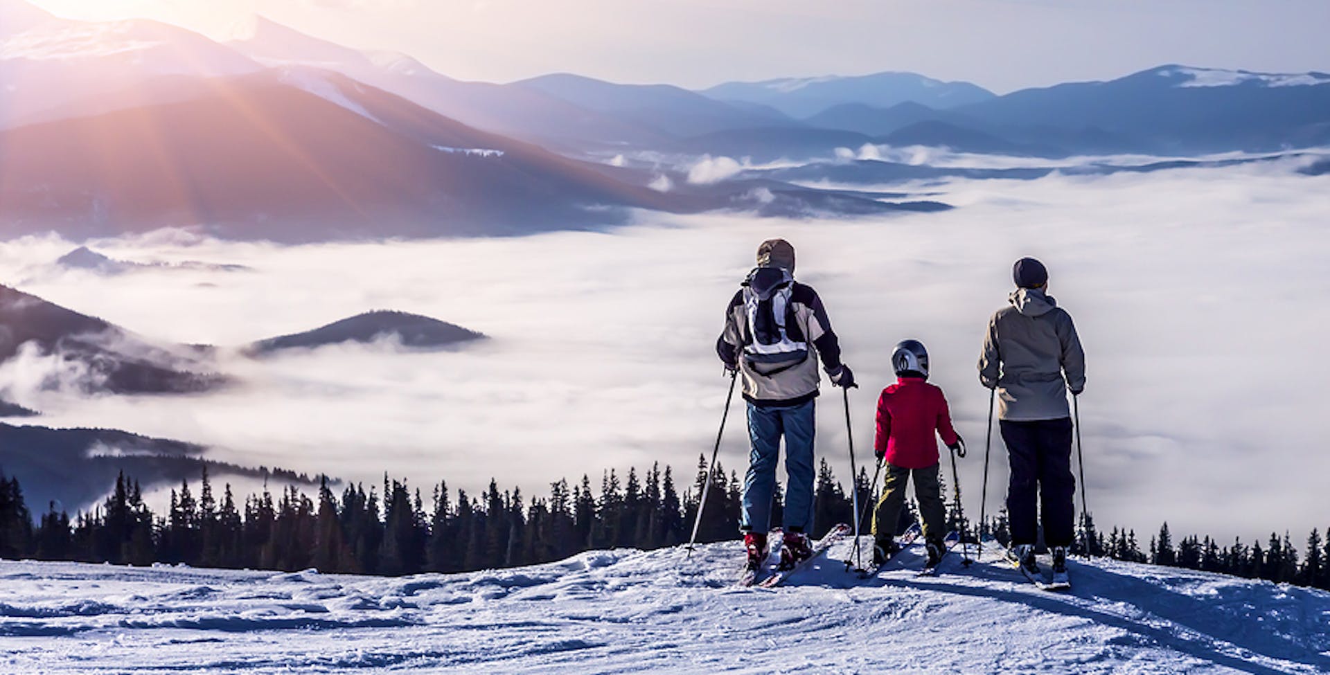 People observing mountain scene