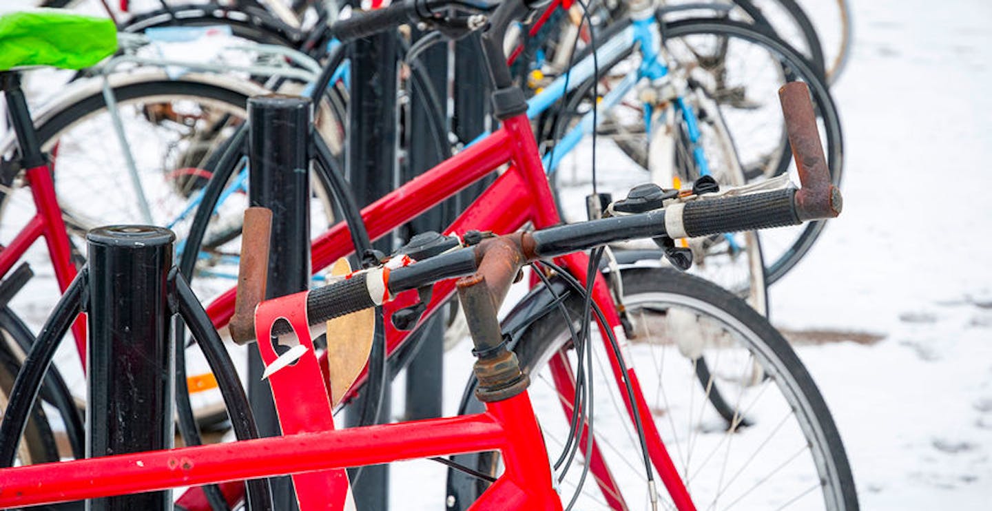 Bicycle parking in the winter