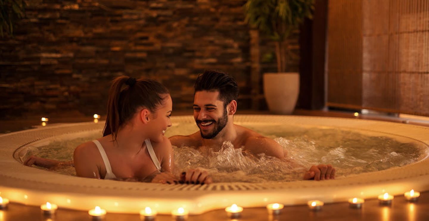 Couple in hot tub