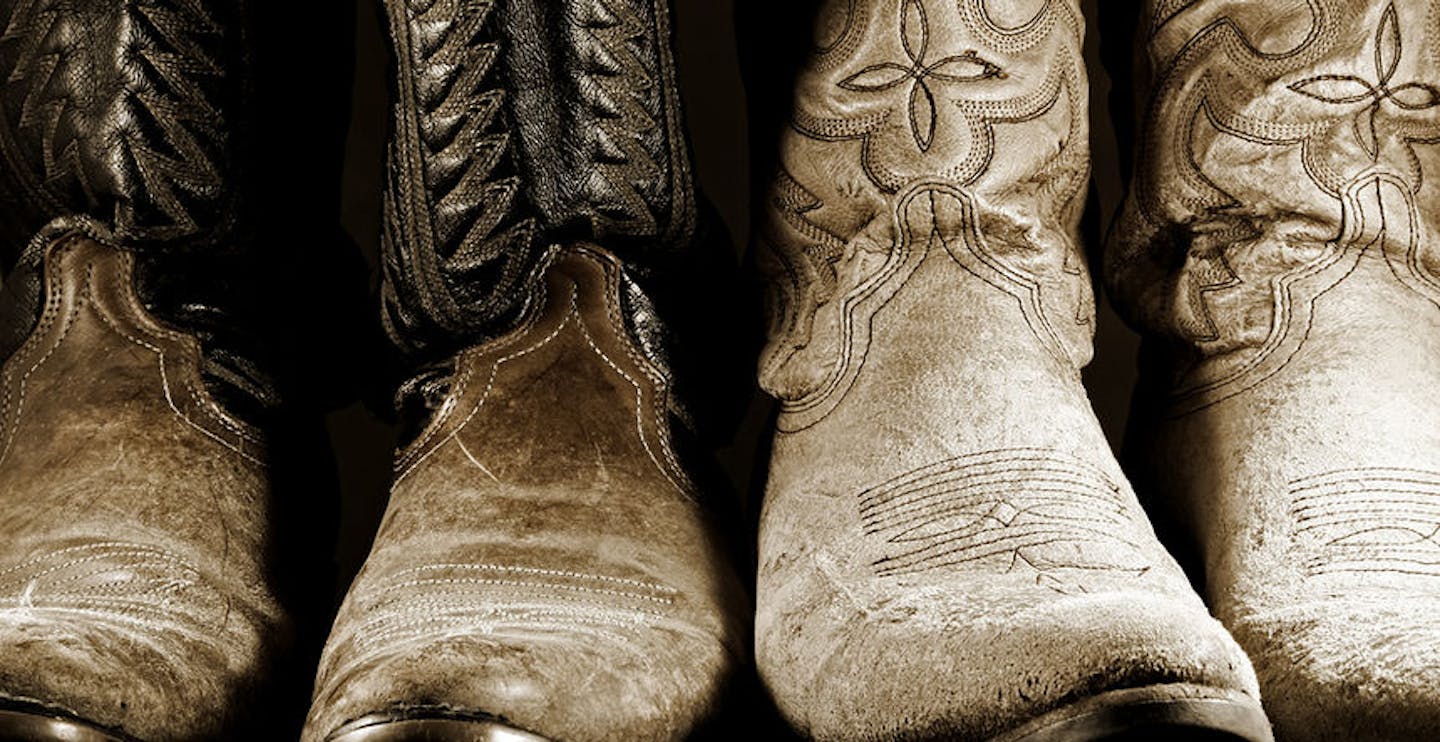 Cowboy boots in high contrast