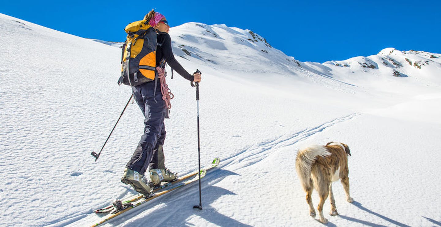 Girl makes ski mountaineering