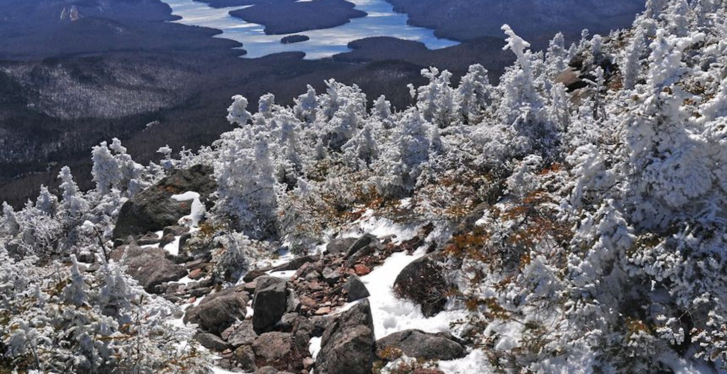 View of Lake Placid from the Whiteface Mountain summit