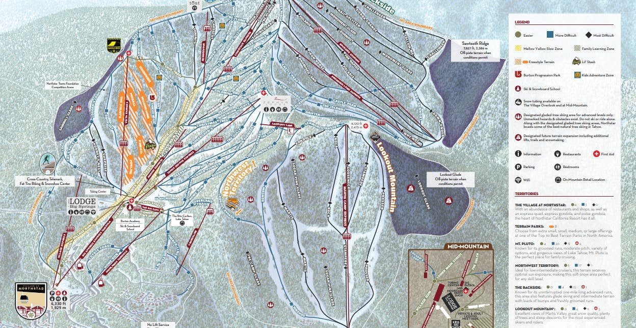 Northstar California trail map