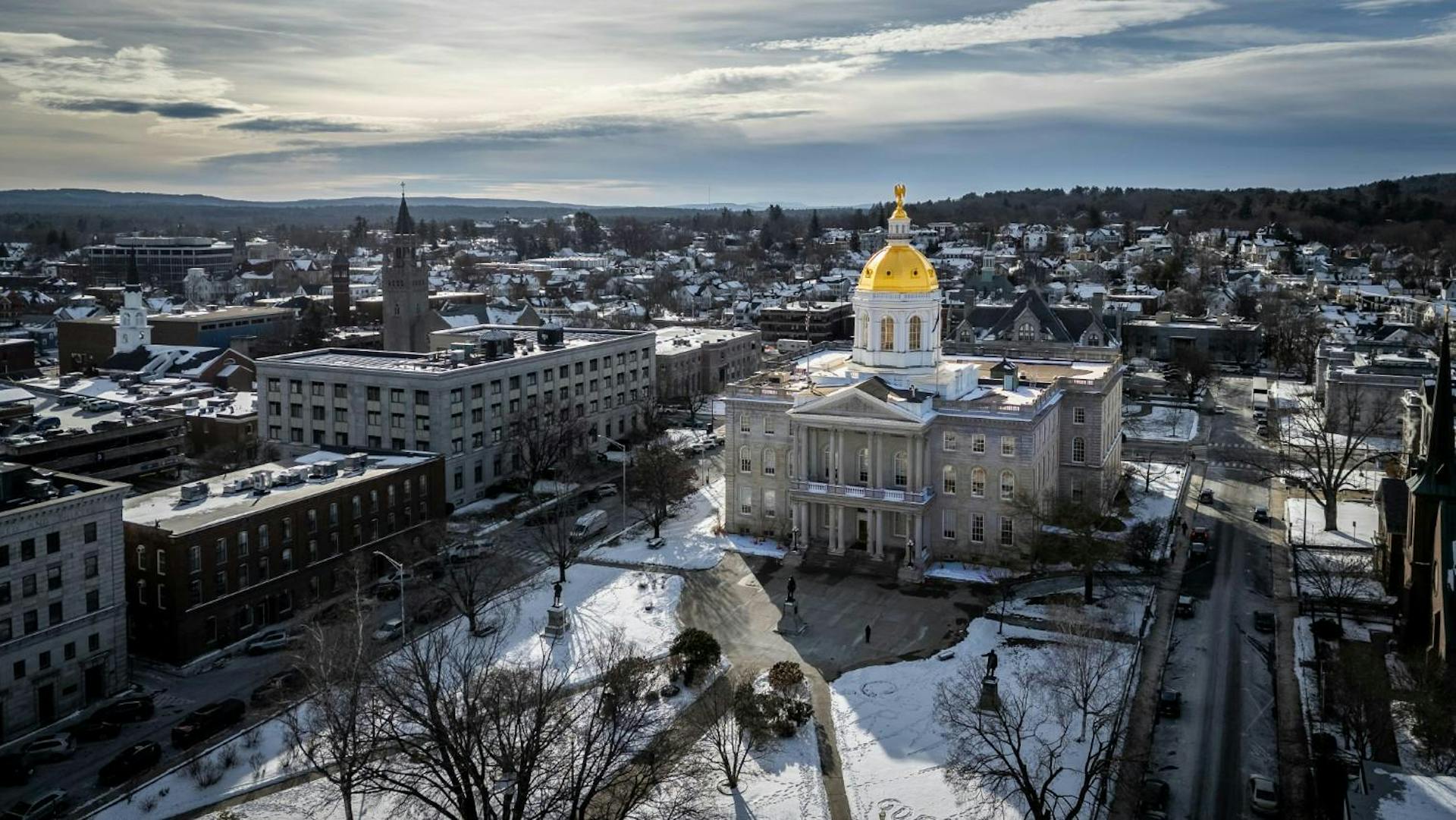 Concord, New Hampshire, USA, covered in snow.