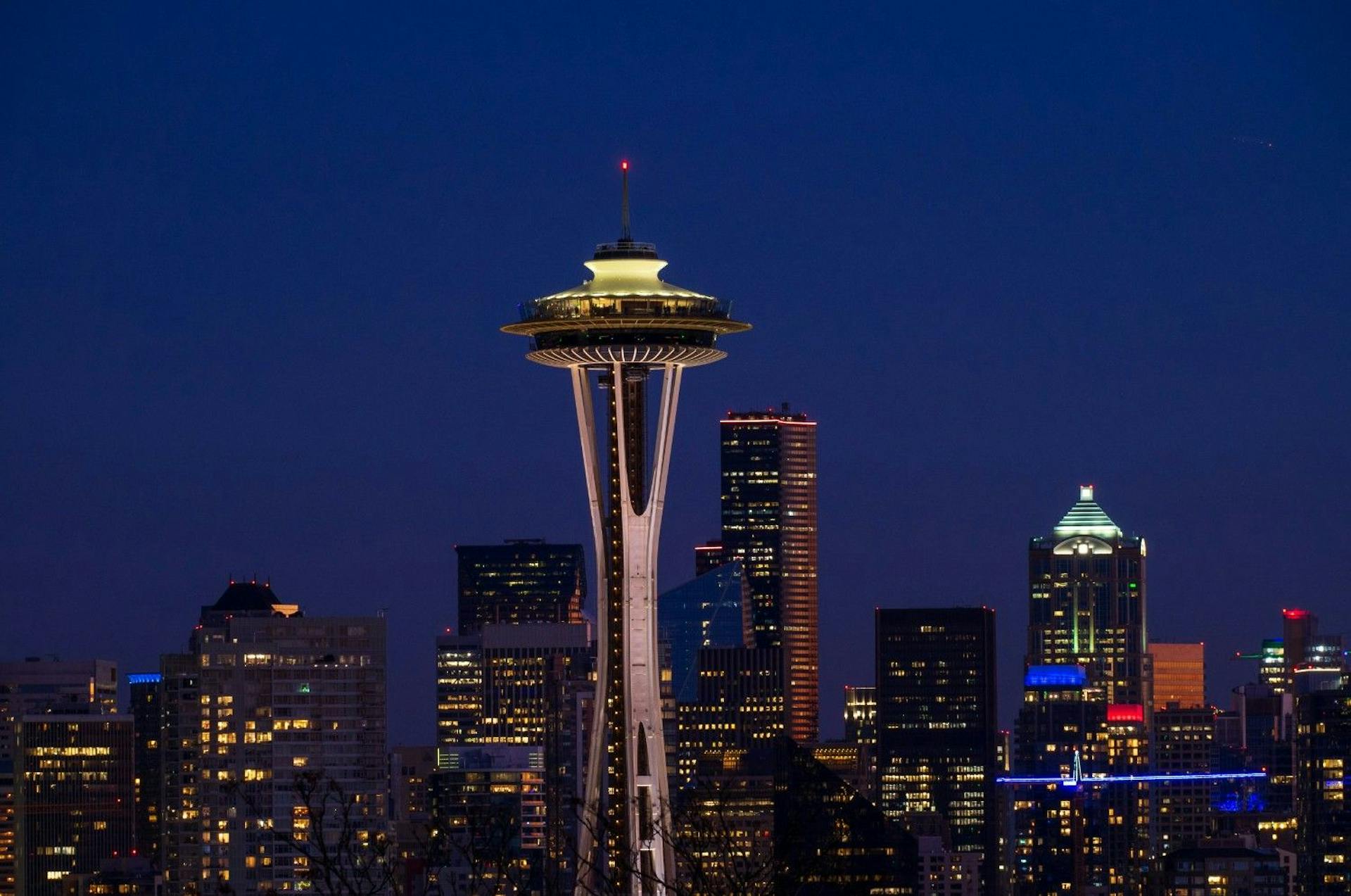 Seattle, Washington, at night. 