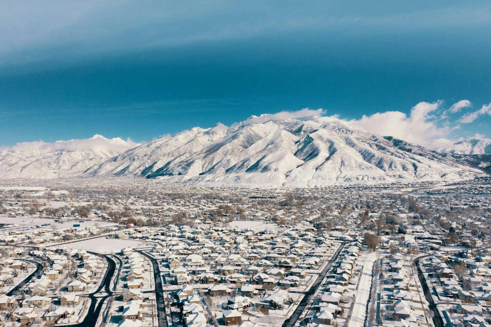 Albuquerque, New Mexico, USA, covered in snow.