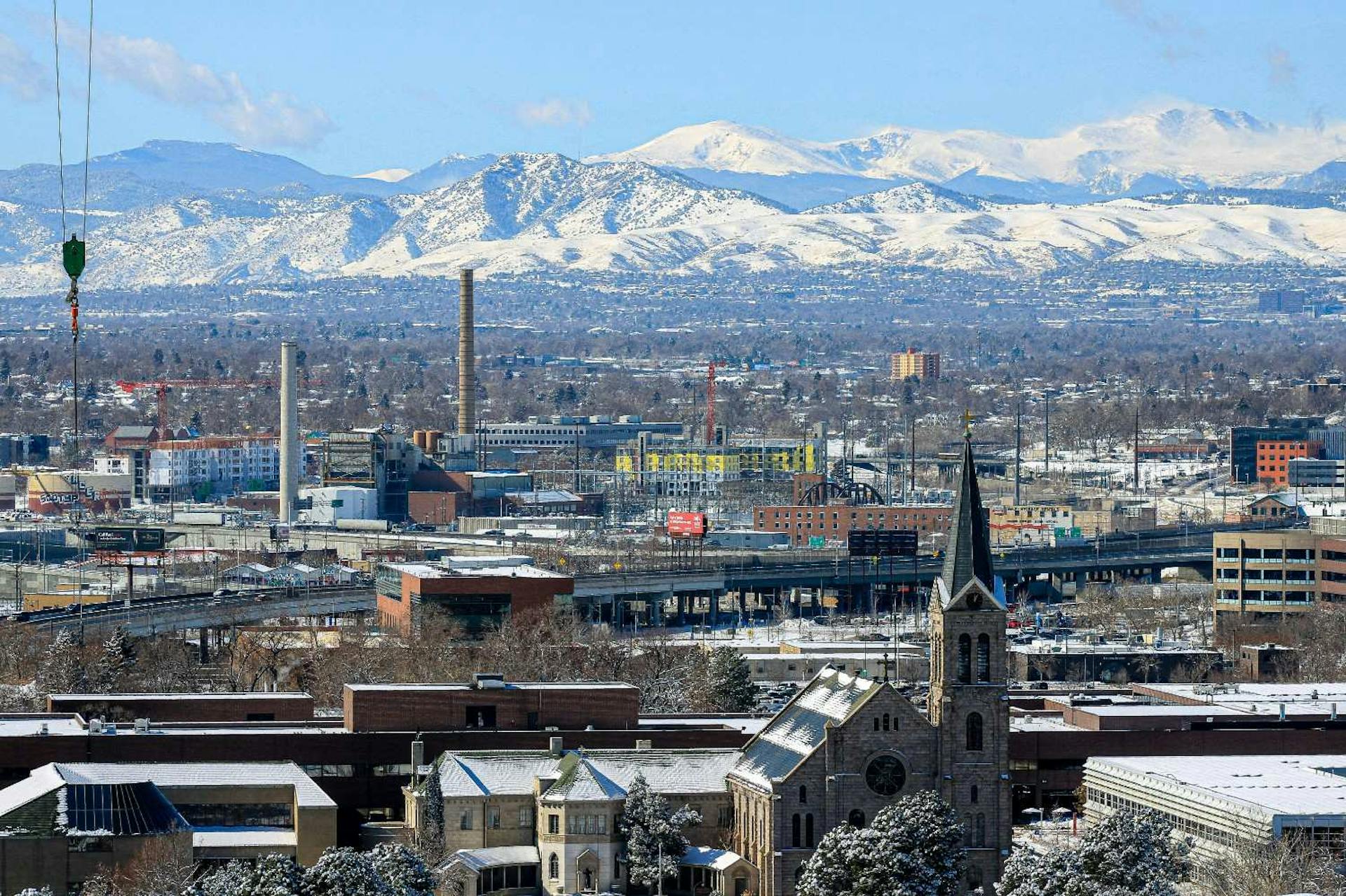 Denver, Colorado, covered in snow.