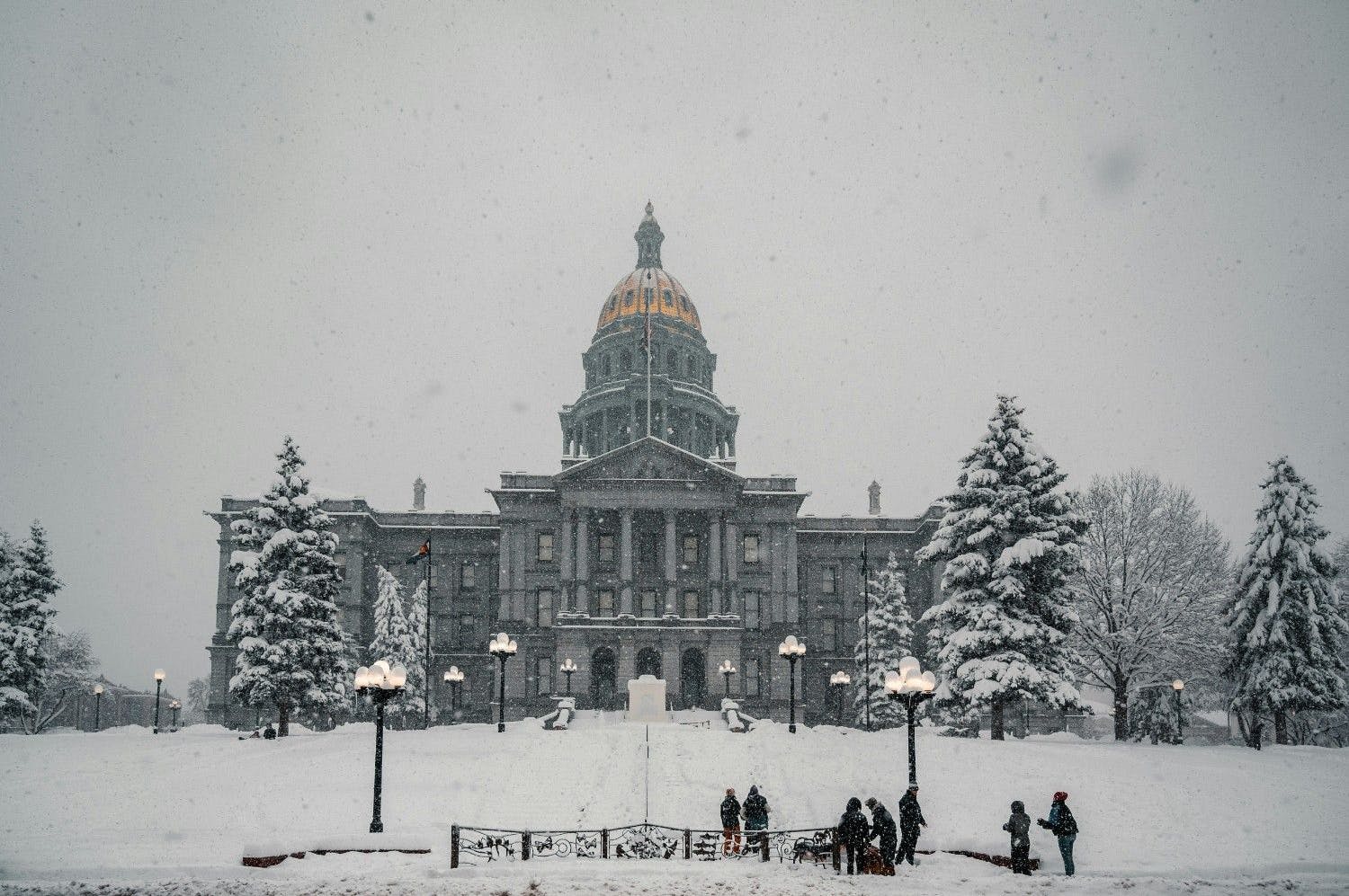 Cheyenne, Wyoming, USA, covered in snow.