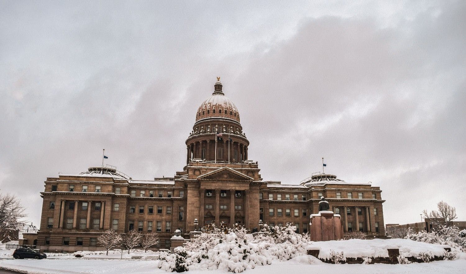 Boise, Idaho, USA, covered in snow.