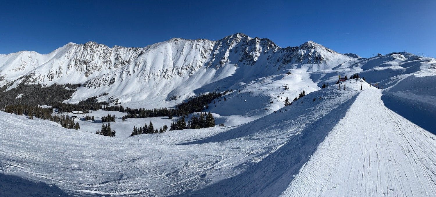 The snowy slopes at Arapahoe Basin near Denver in Colorado, USA,.