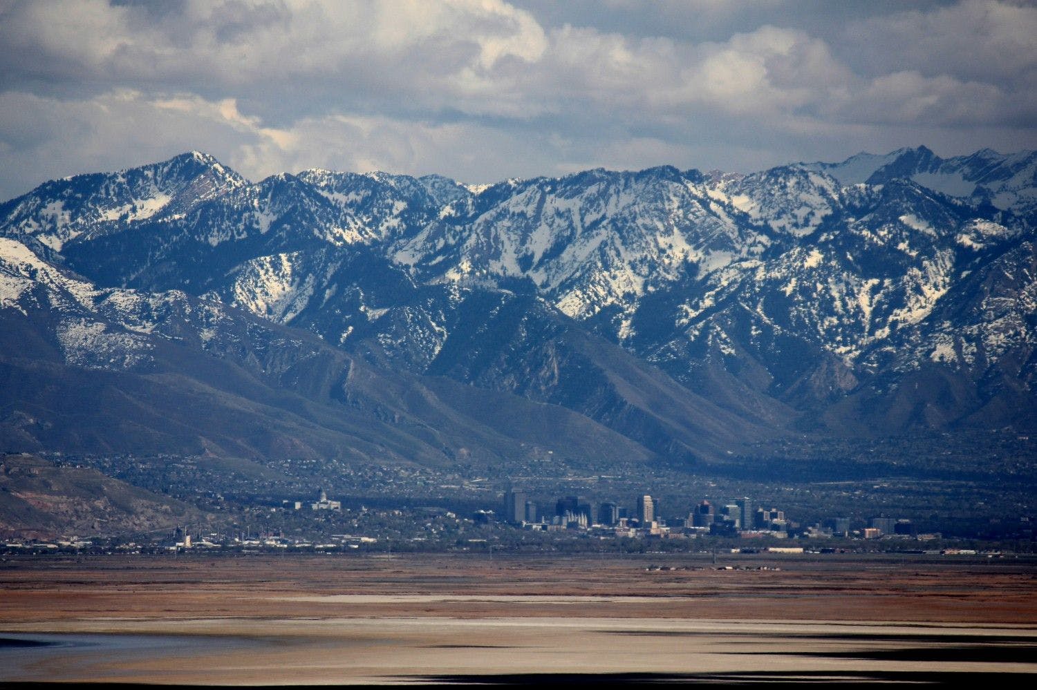 Salt Lake City, Utah, USA, covered in snow.