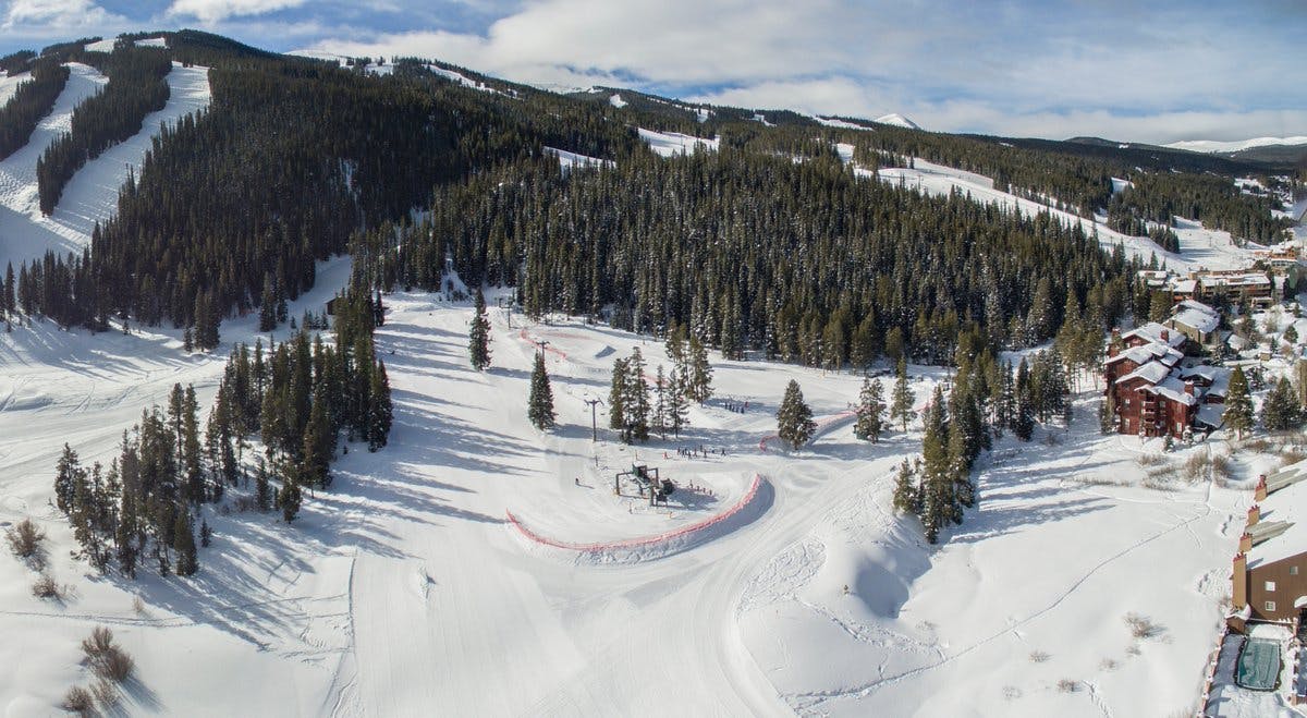 Green Acres sledding hill at Copper Mountain in Colorado, USA.