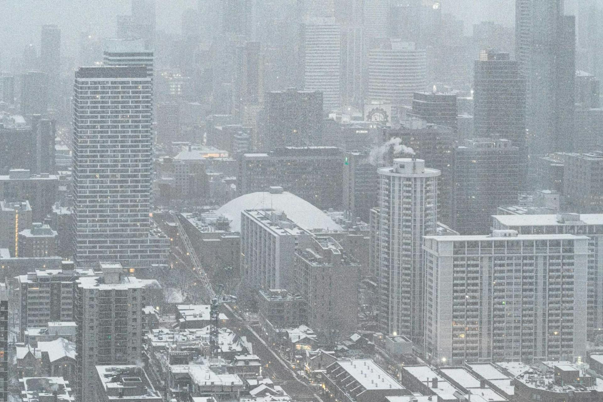Toronto, Ontario, Canada, covered in snow.