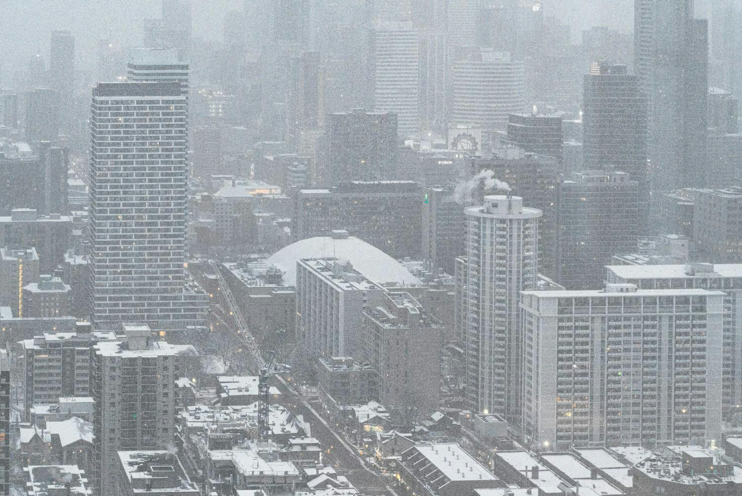 Toronto, Ontario, Canada, covered in snow.