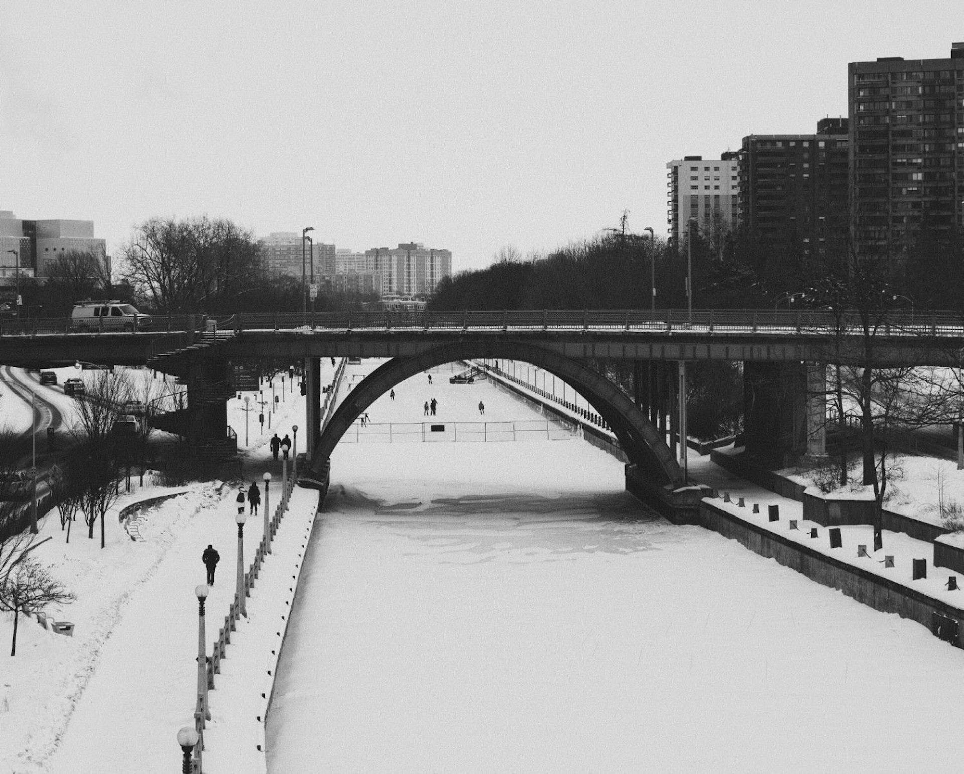 Ottawa, Ontario, Canada, covered in snow.
