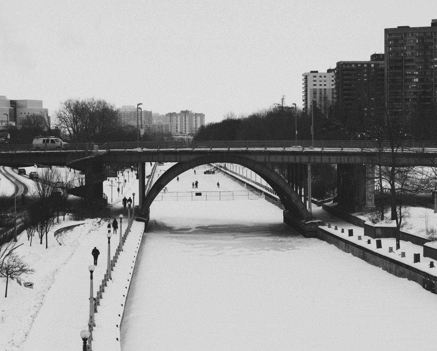 Ottawa, Ontario, Canada, covered in snow.
