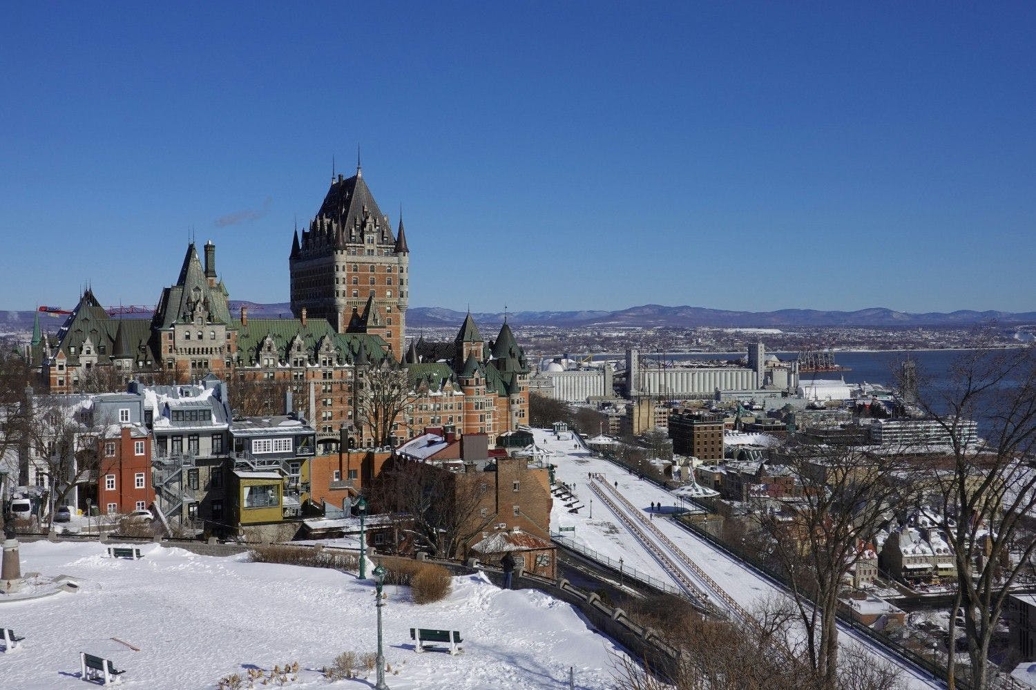 Quebec City, Quebec, Canada, covered in snow.
