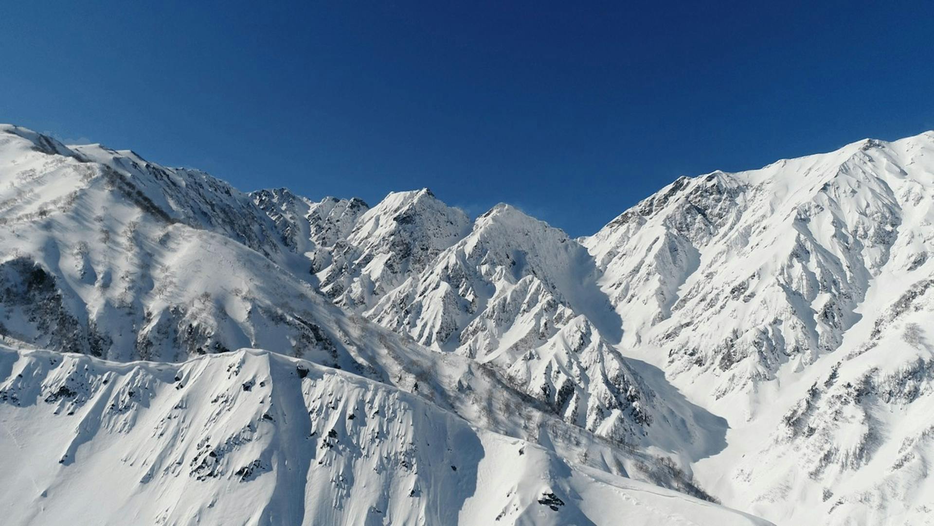The snowy peaks at Happo One in Nagano, Japan.