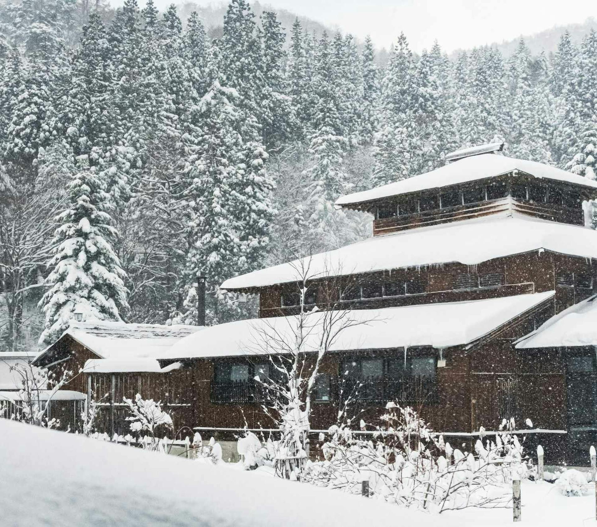 Nagano, Japan, covered in snow.