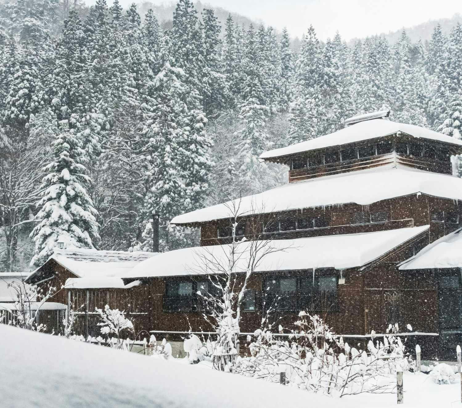 Nagano, Japan, covered in snow.