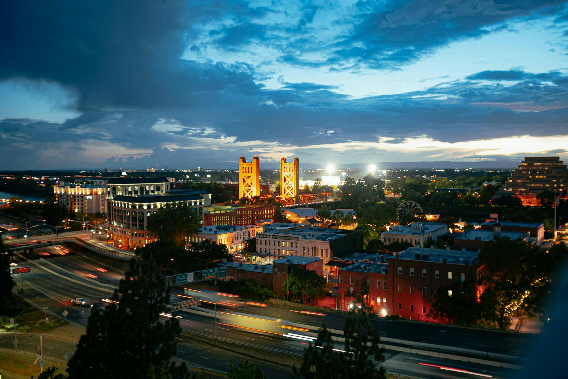 Sacramento, California, at night.