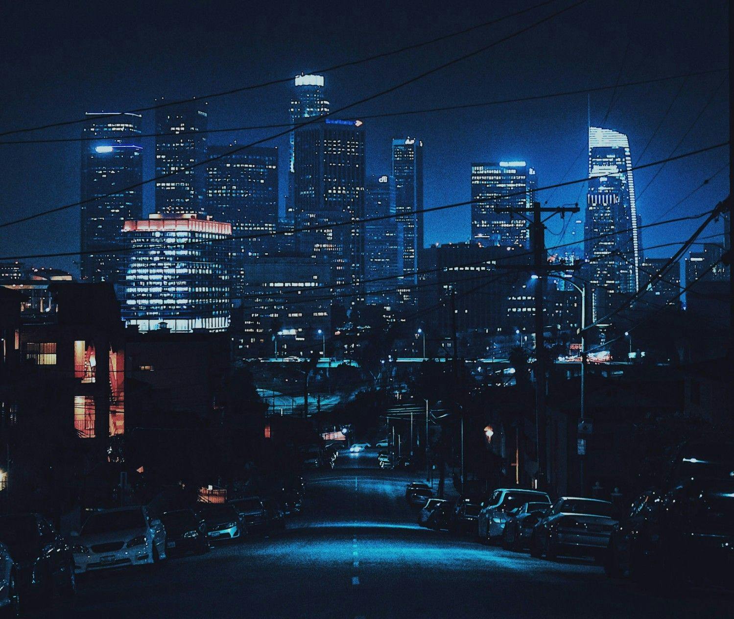 Los Angeles, California, at night.