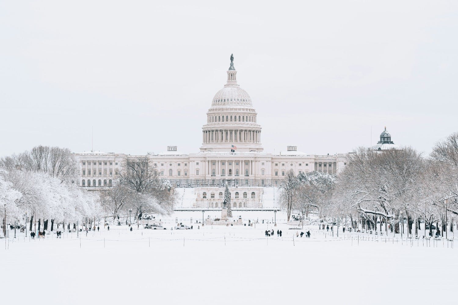 Washington, D.C., USA, covered in snow.