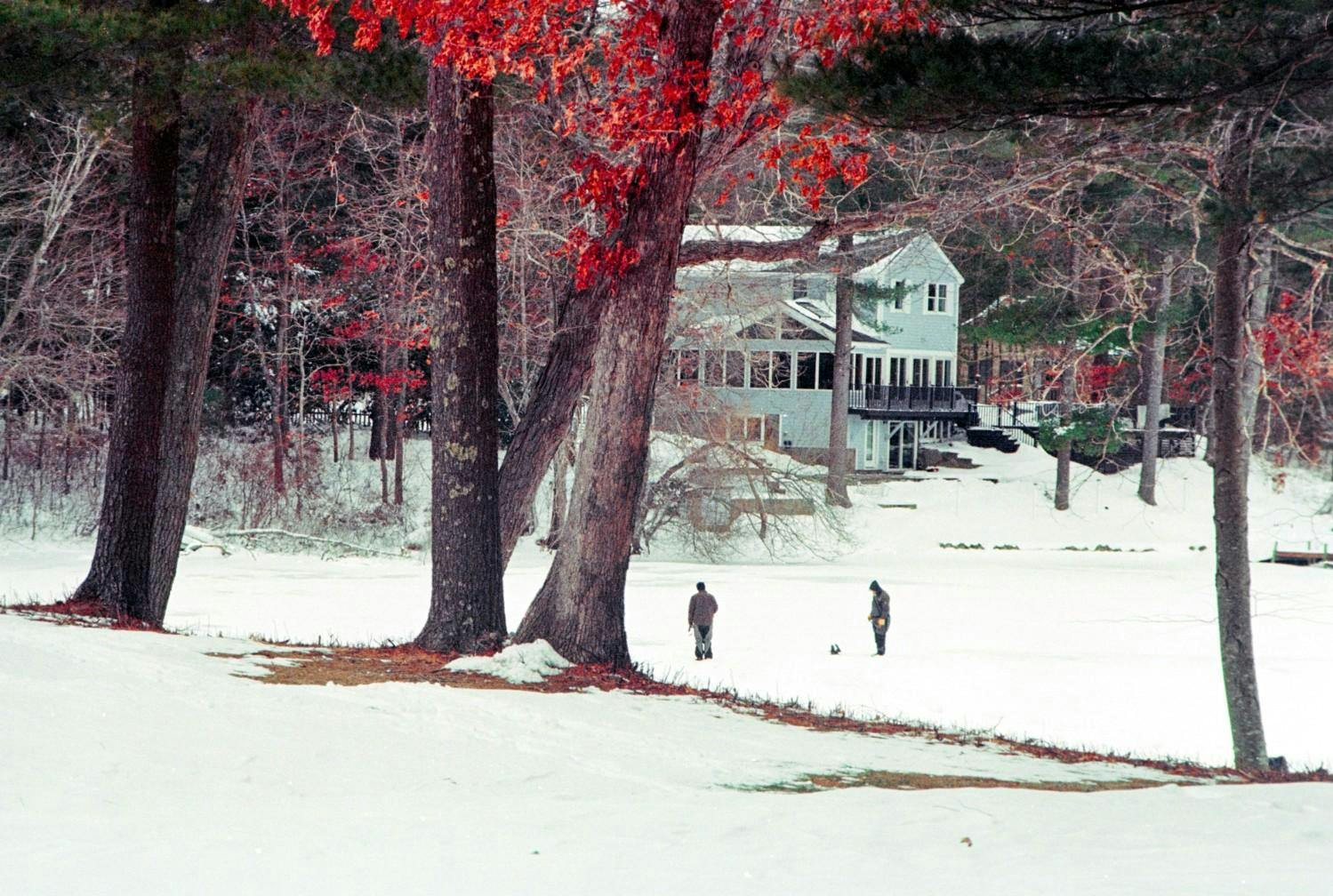 Ted Williams Camp, Lakeville, Massachusetts, covered in snow.