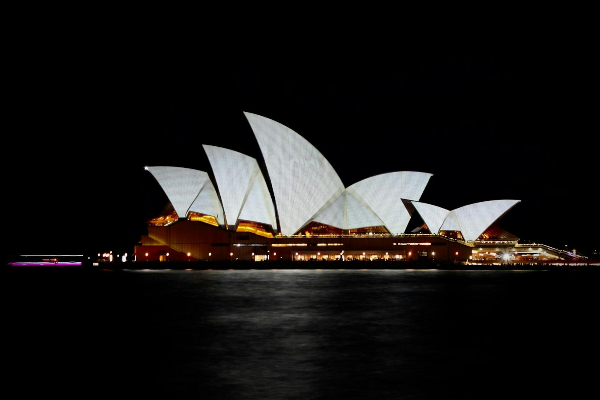 Syndey, Australia, at night.