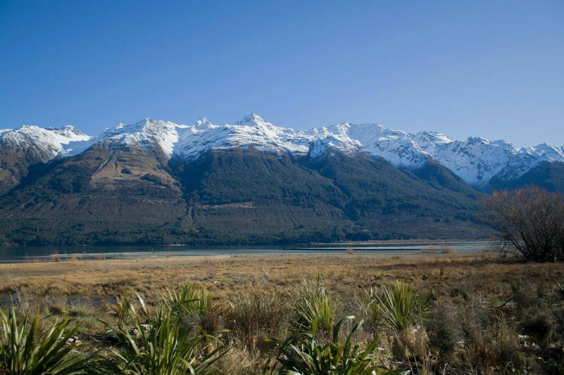 Queenstown, New Zealand, covered in snow.