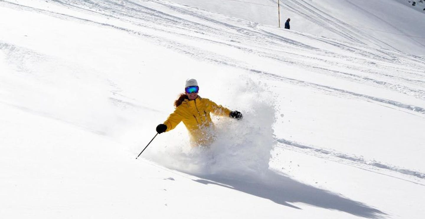 Powder snow in Sunny day