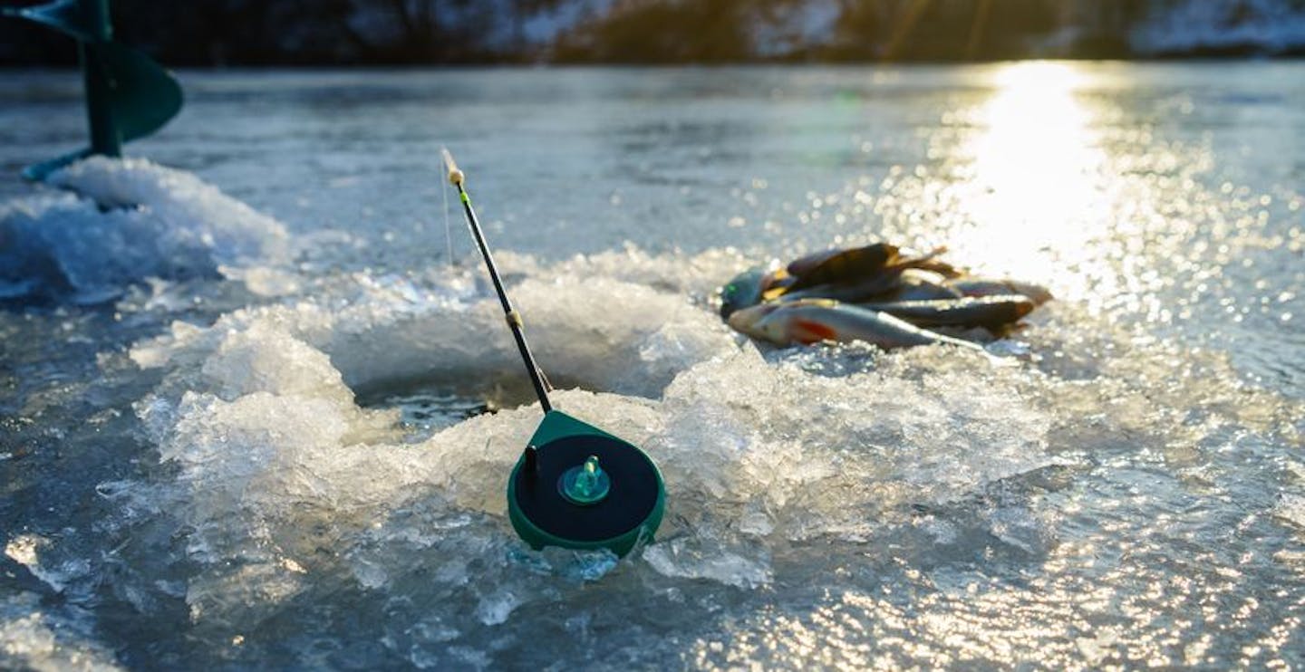 Ice fishing near Whistler