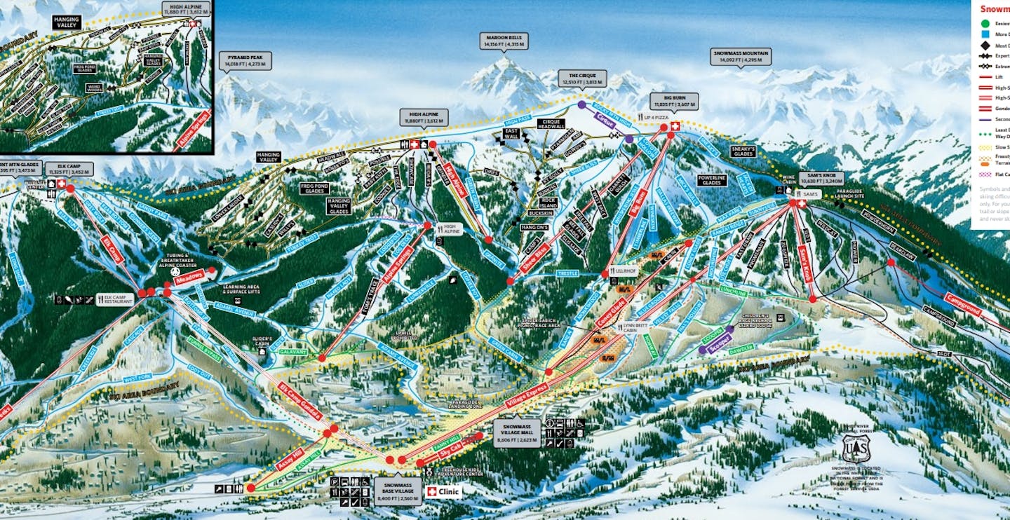 Snowmass Trail map