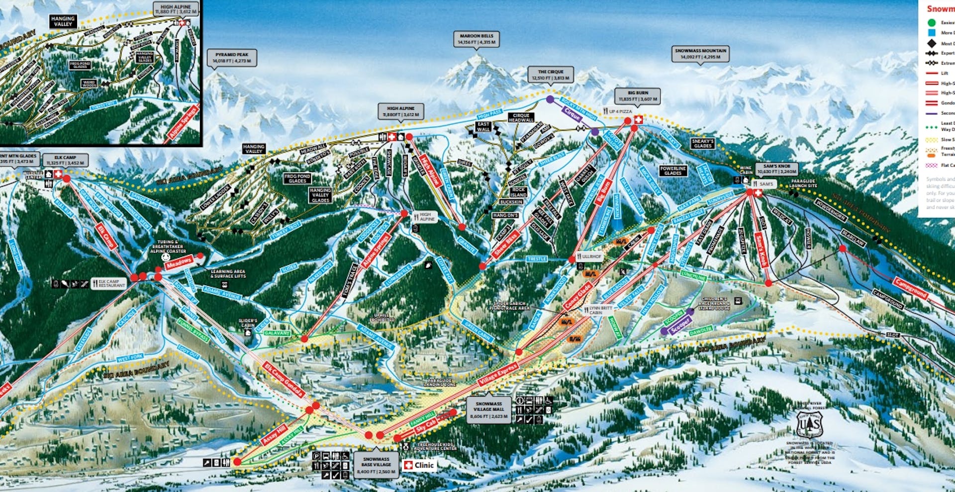 Snowmass Trail map