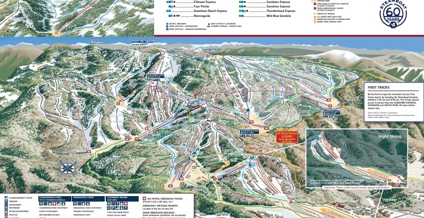 Steamboat Ski Resort Trail Map