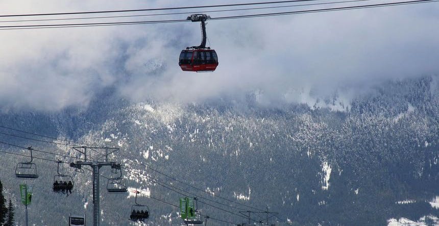 Peak2Peak Gondola and chairlifts at Whistler Blackcomb