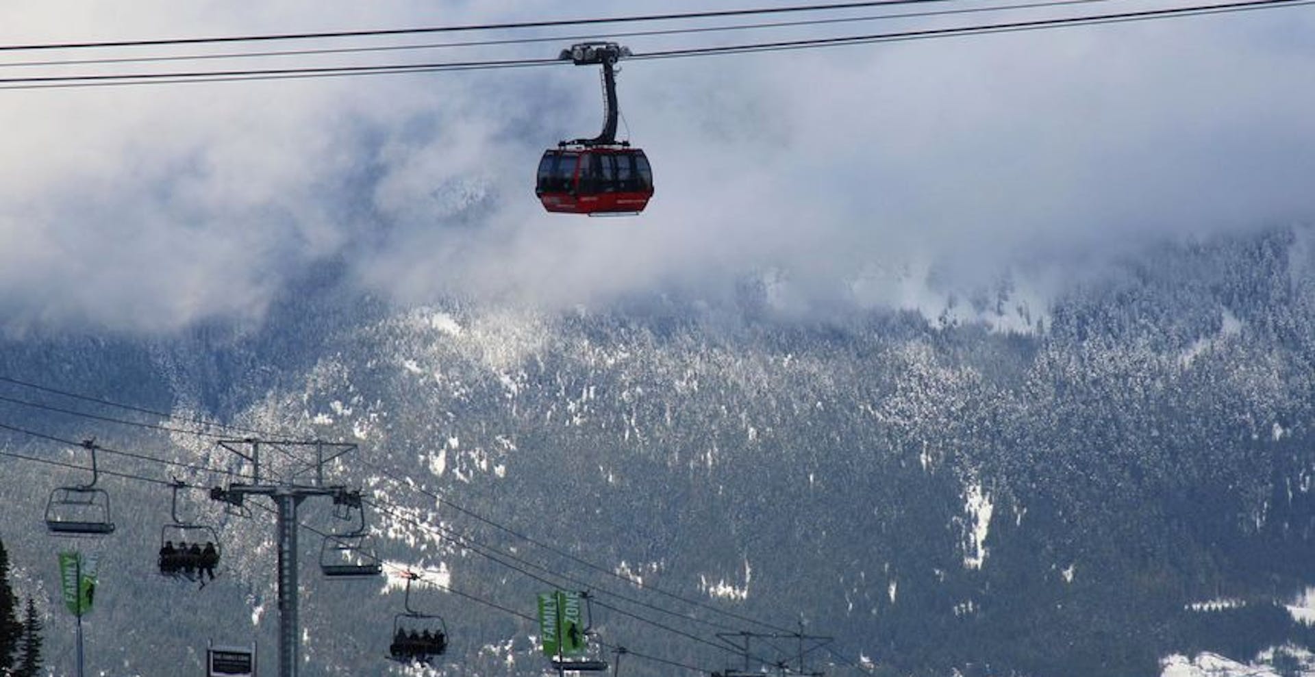 Peak2Peak Gondola and chairlifts at Whistler Blackcomb