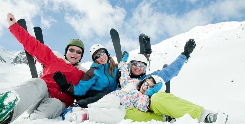 Family at a snow vacation