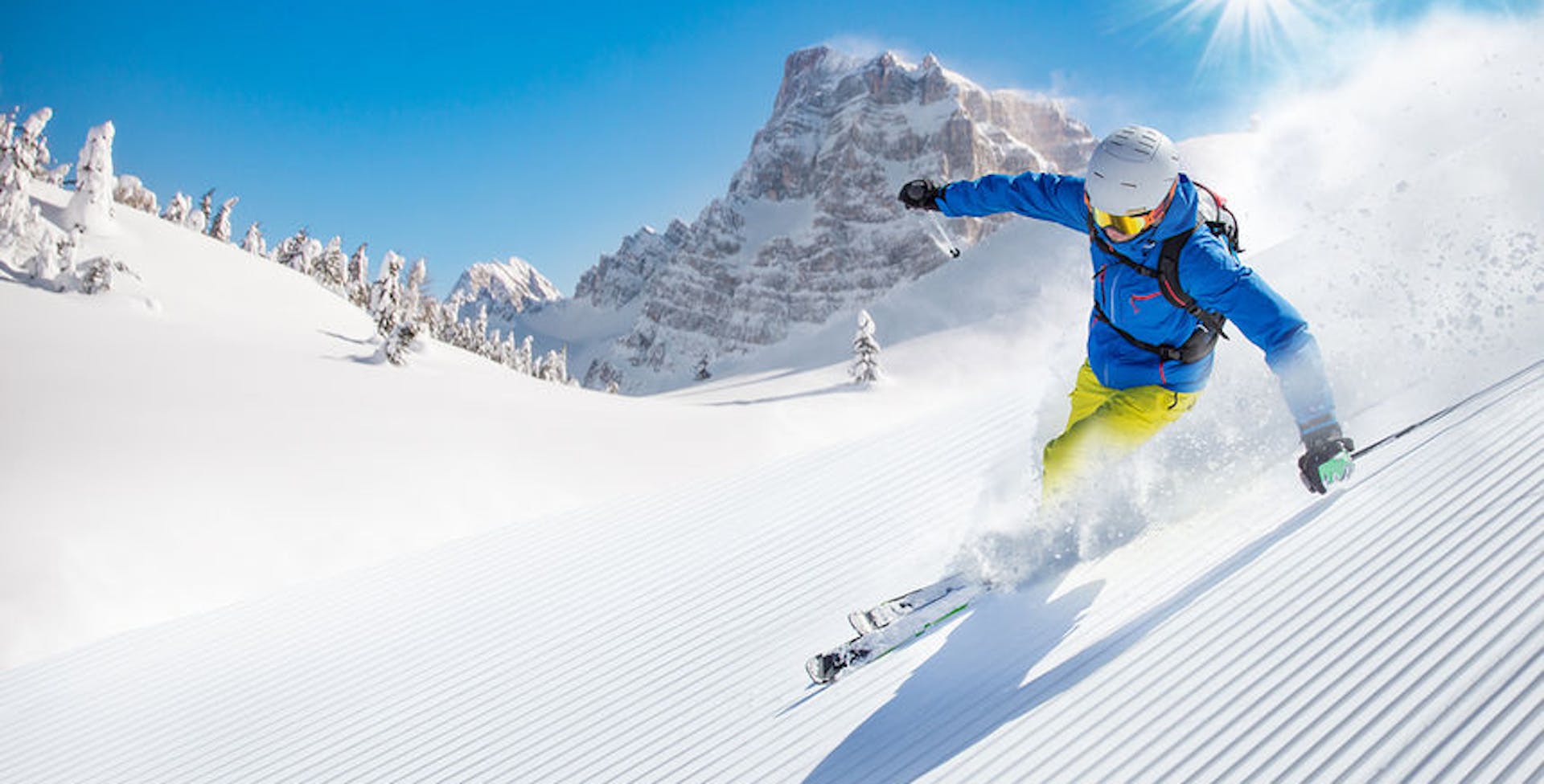 Skier skiing downhill