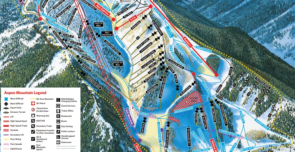 Aspen Mountain trail map