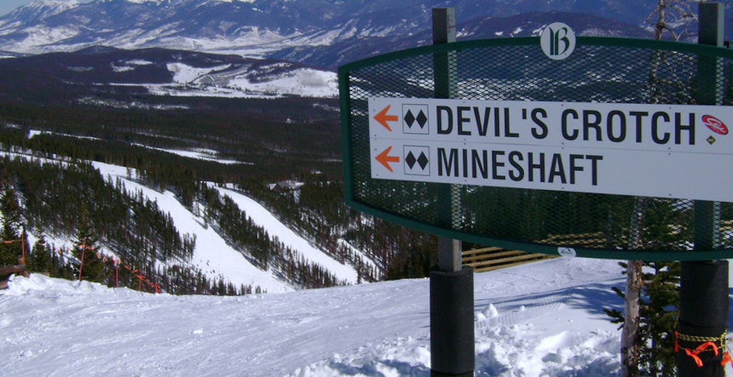 Devil's Crotch and Mineshaft runs at Breckenridge