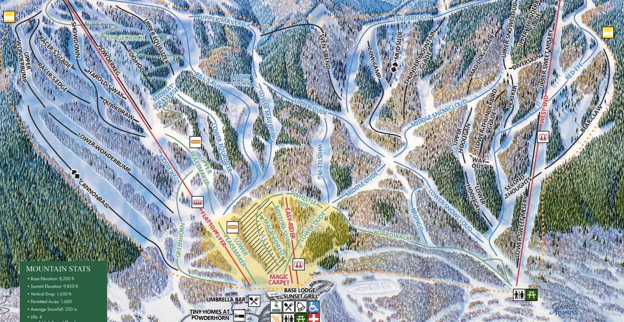 Powderhorn Mountain Resort trail map