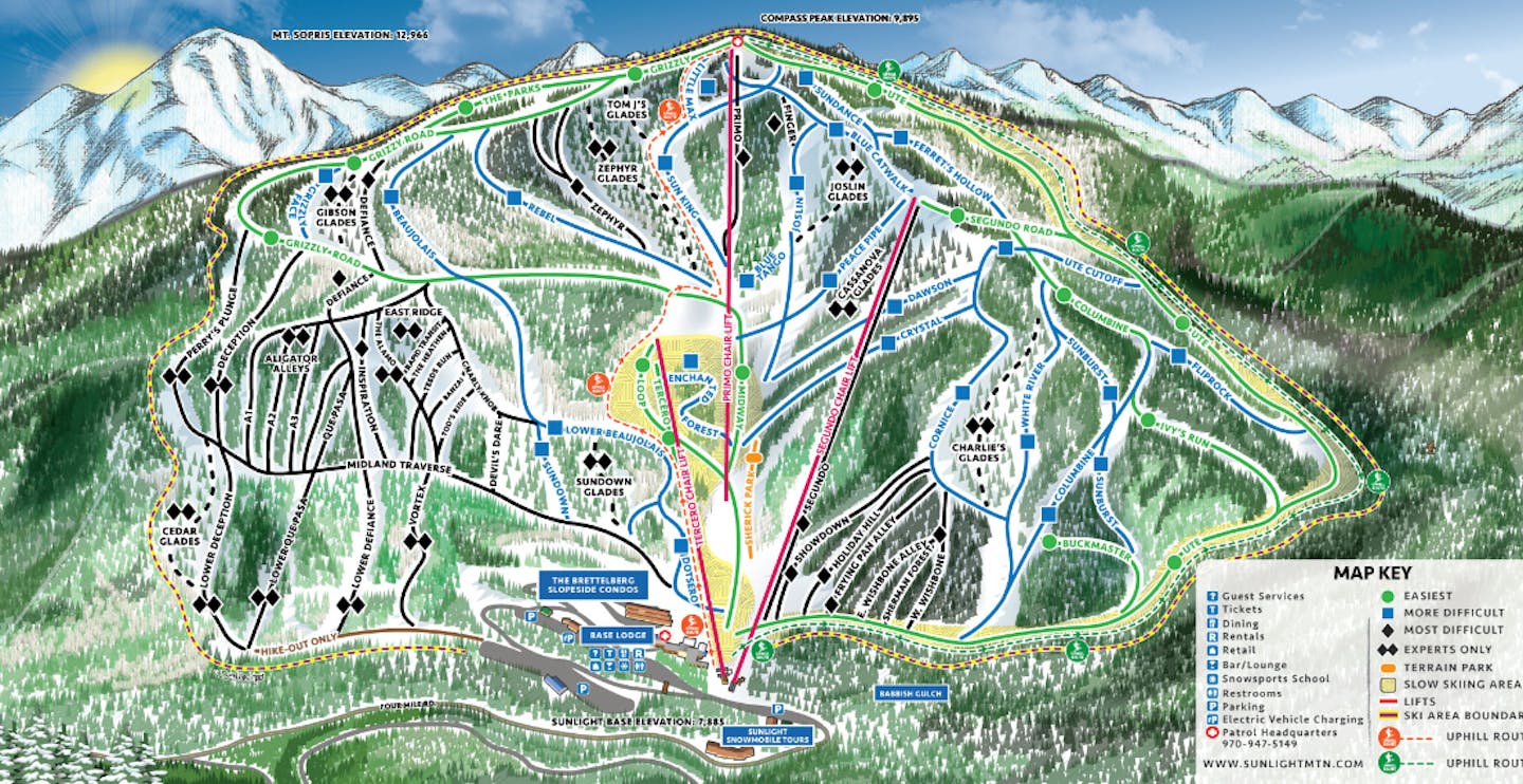Sunlight Mountain Trail Map