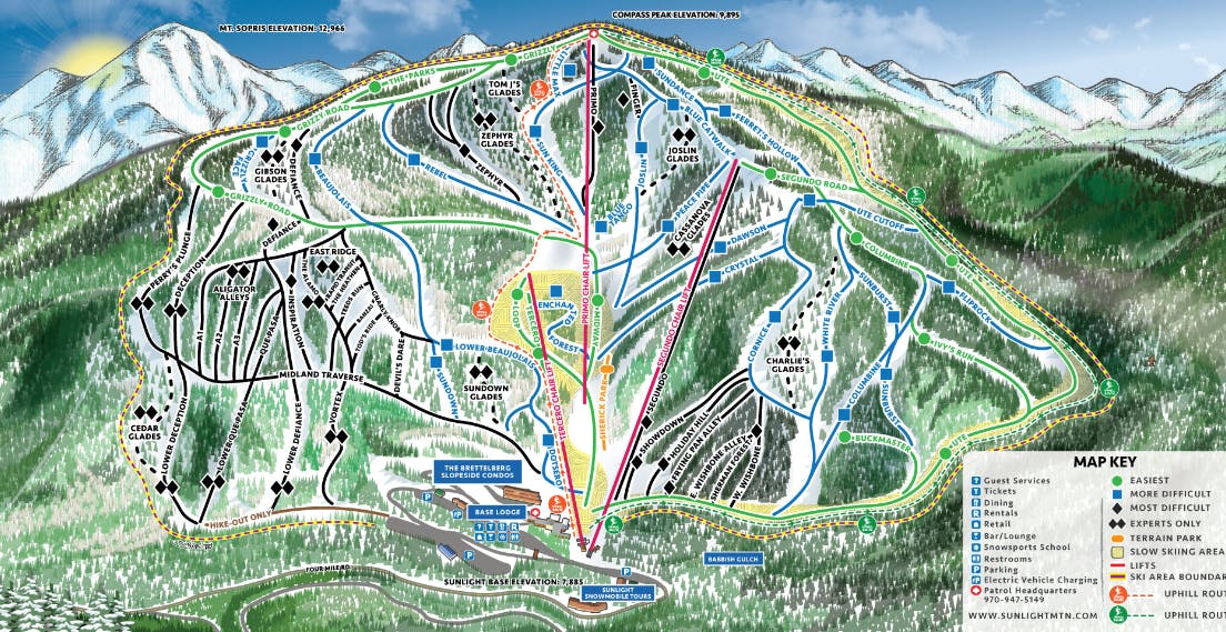 Sunlight Mountain Trail Map