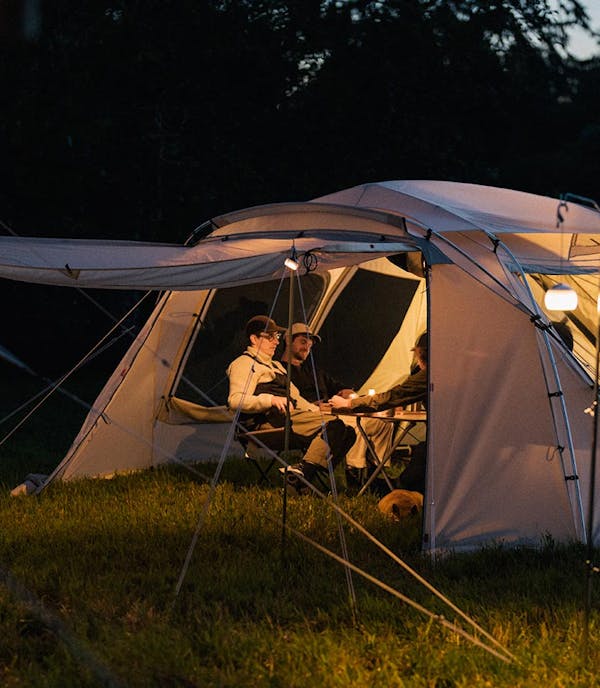 warm tent at night