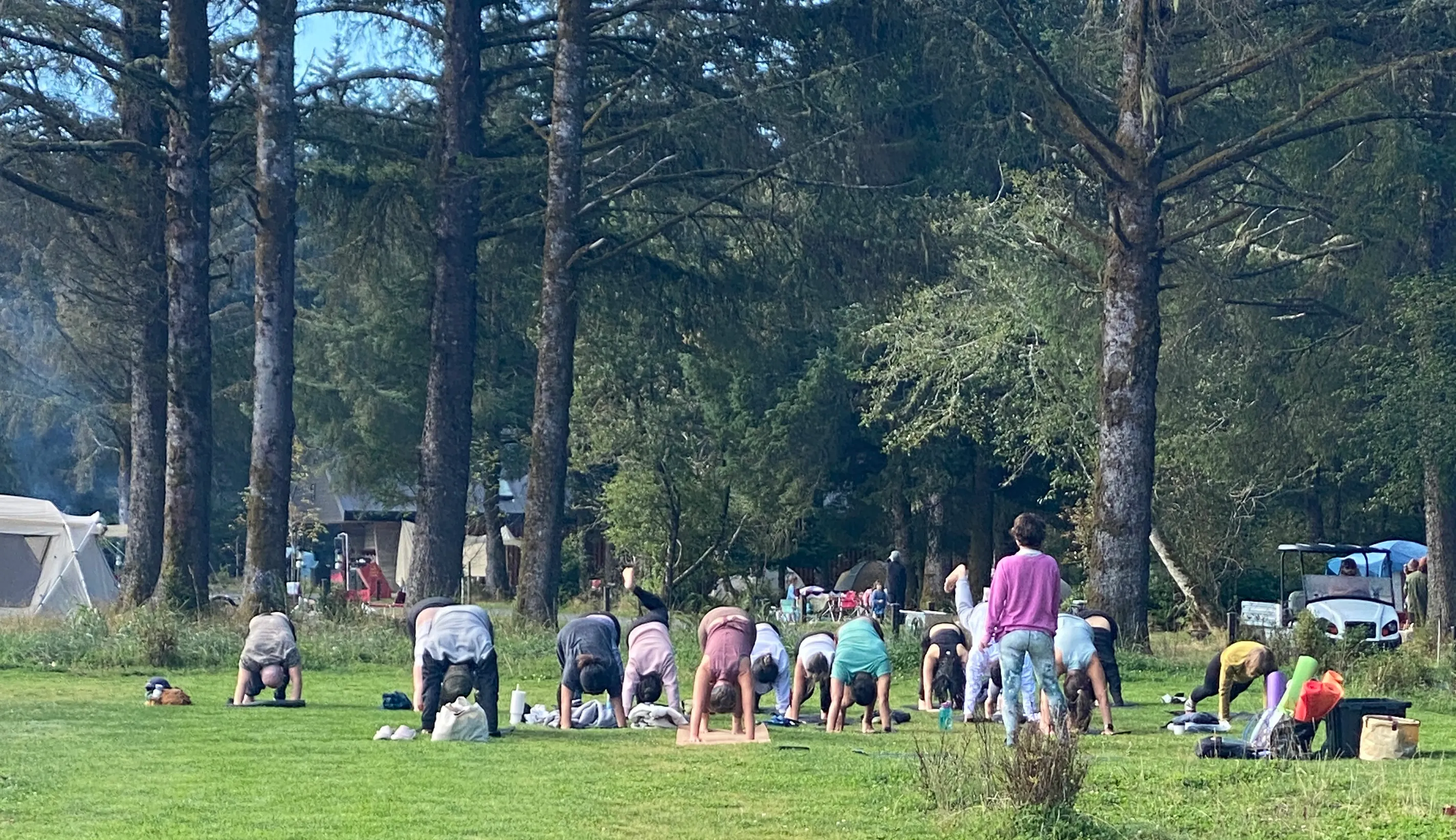 yoga at Snow Peak Campfield