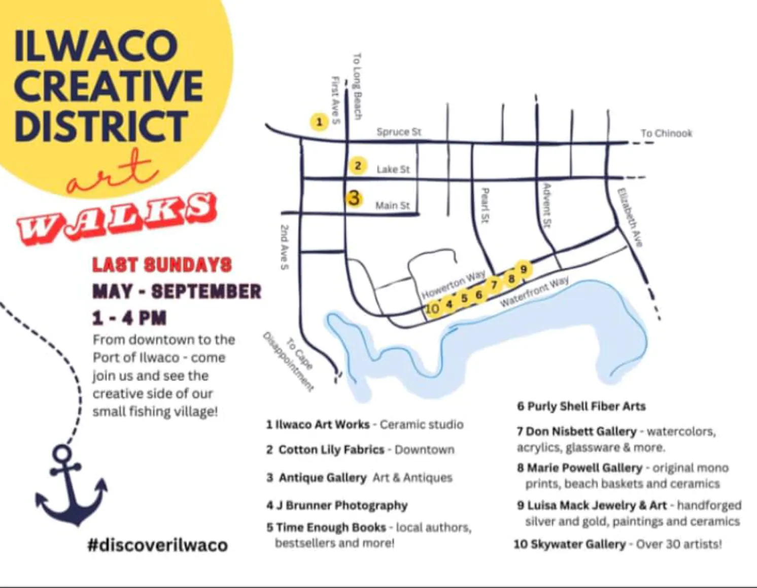Flyer for Ilwaco Art Walk