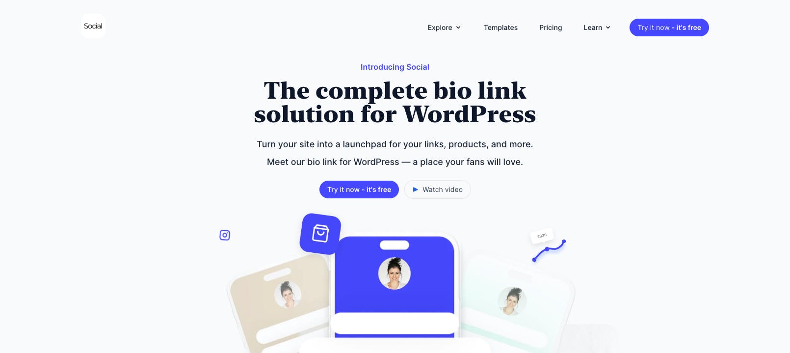 SocialWP WordPress link in bio plugin