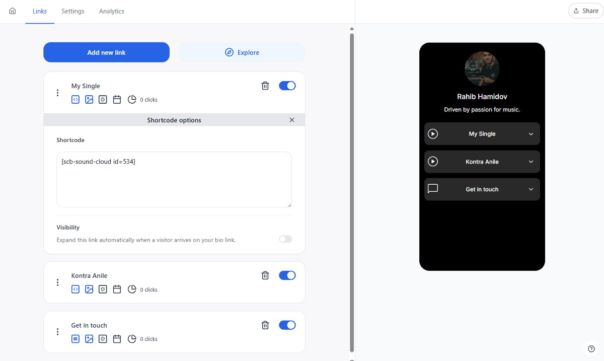 Paste the SoundCloud shortcode